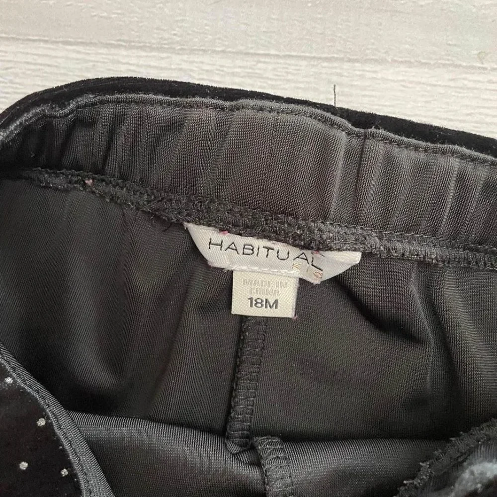 habitual baby girl black‎ velour outfit 18 months